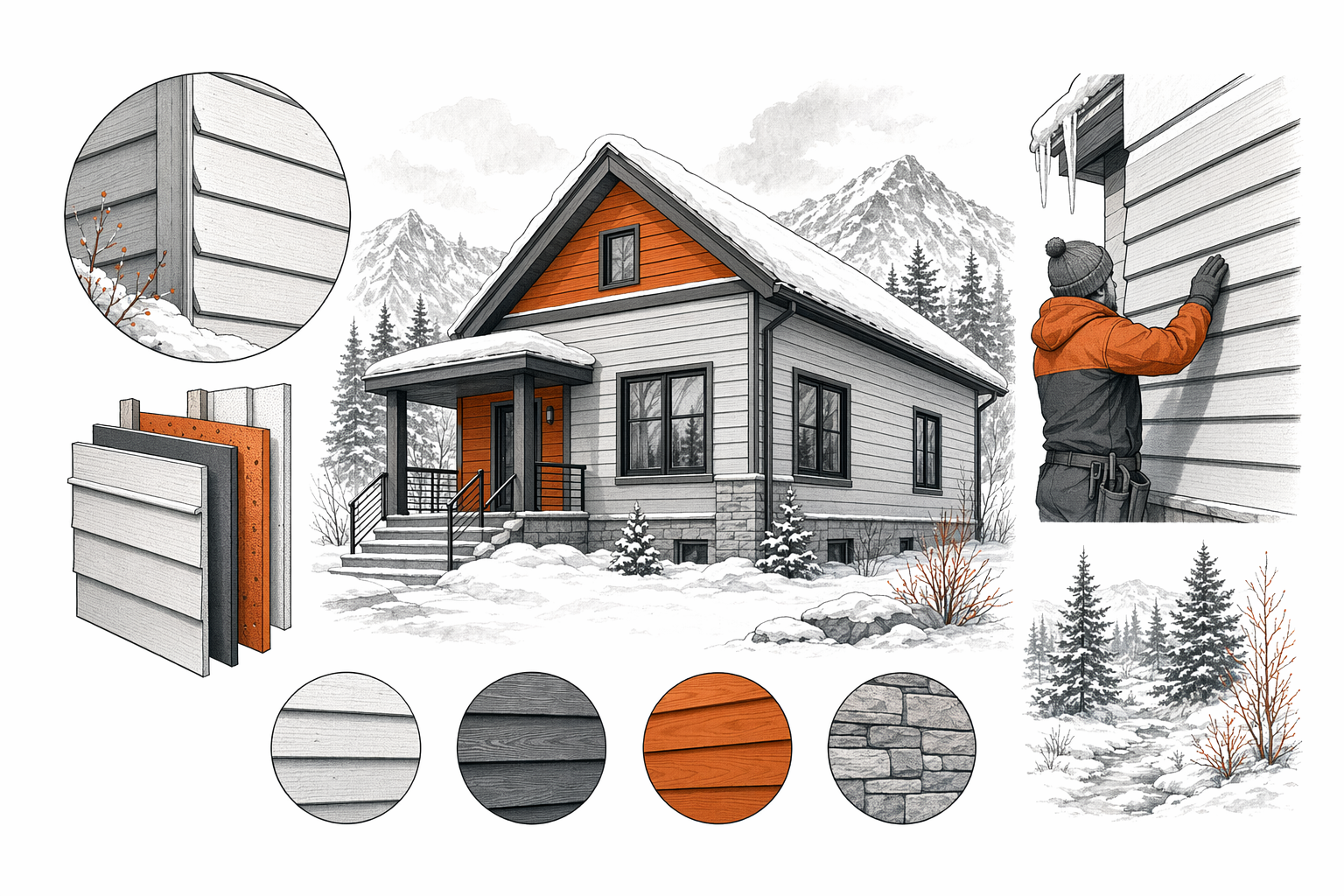 Illustration for Best Siding for Cold and Snowy Climates