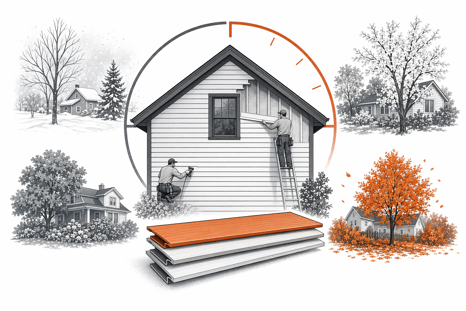 Illustration for The Best Time of Year to Replace Siding