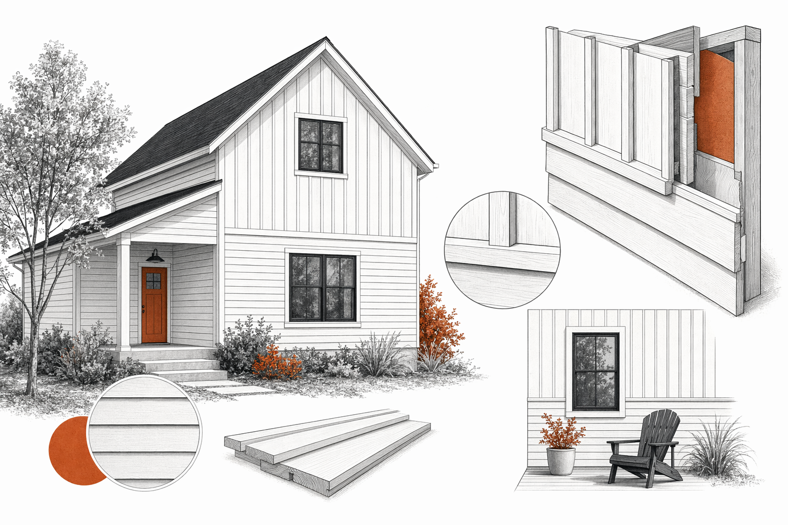 Illustration for Board-and-Batten Siding Explained