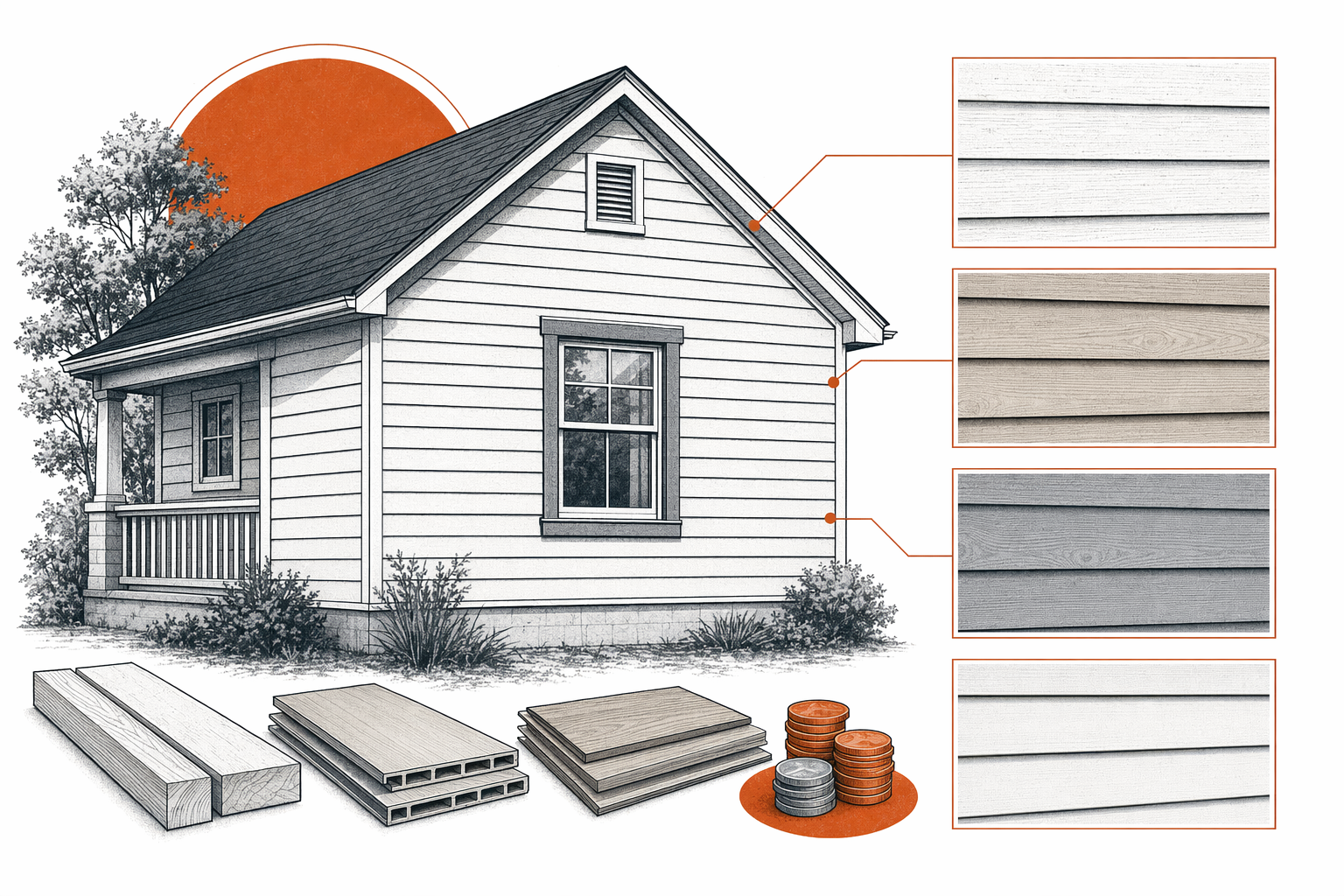 Illustration for The Cheapest Siding Options That Still Last