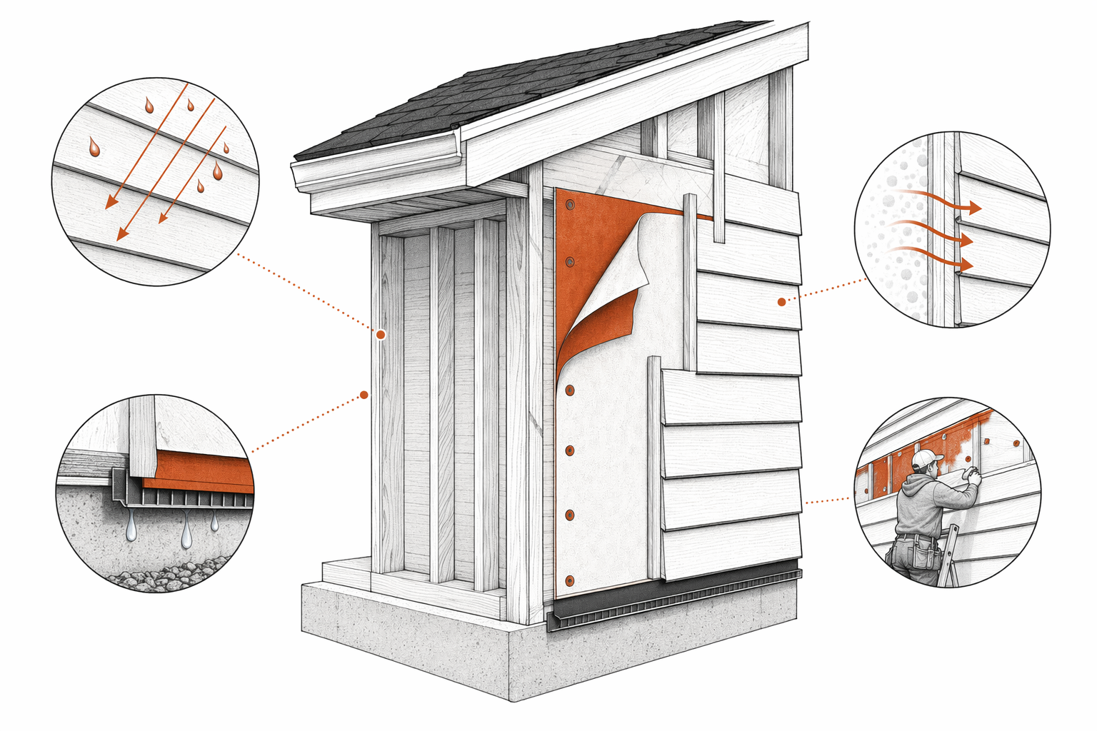 Illustration for House Wrap and Moisture Barriers Explained
