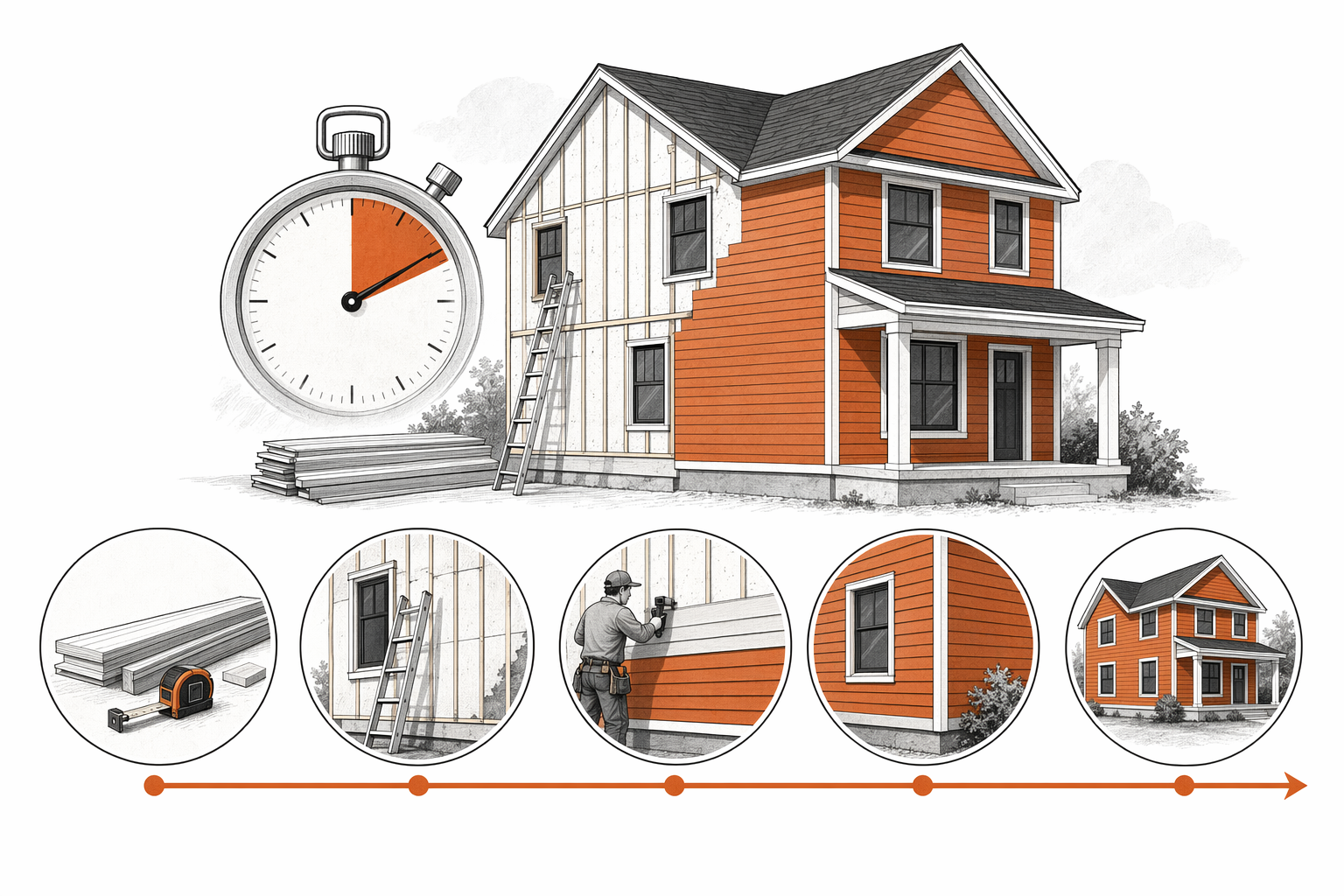 Illustration for How Long Does a Siding Job Take?