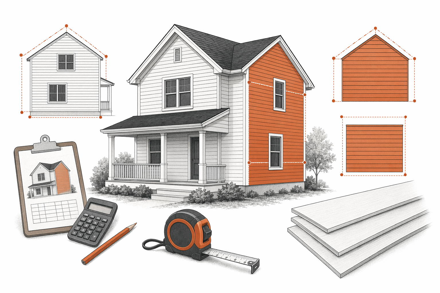 Illustration for How to estimate your siding square footage