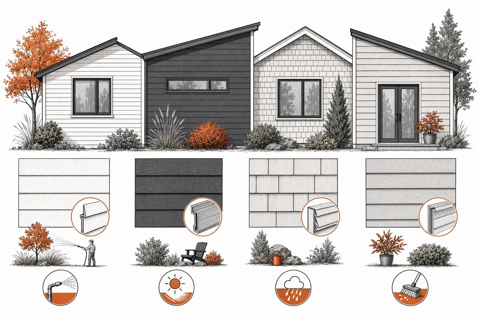 Illustration for Low-Maintenance Siding Options Compared