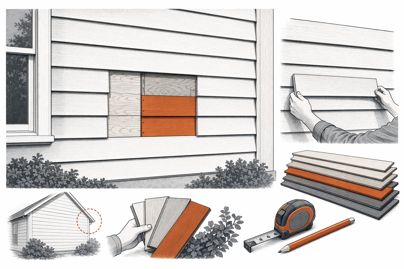 Illustration for Matching Old Siding When You Repair It