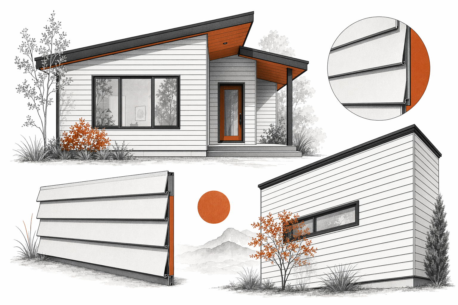 Illustration for Metal siding