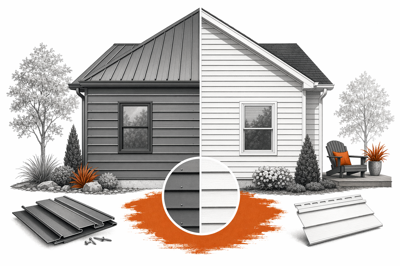 Illustration for Metal vs Vinyl Siding