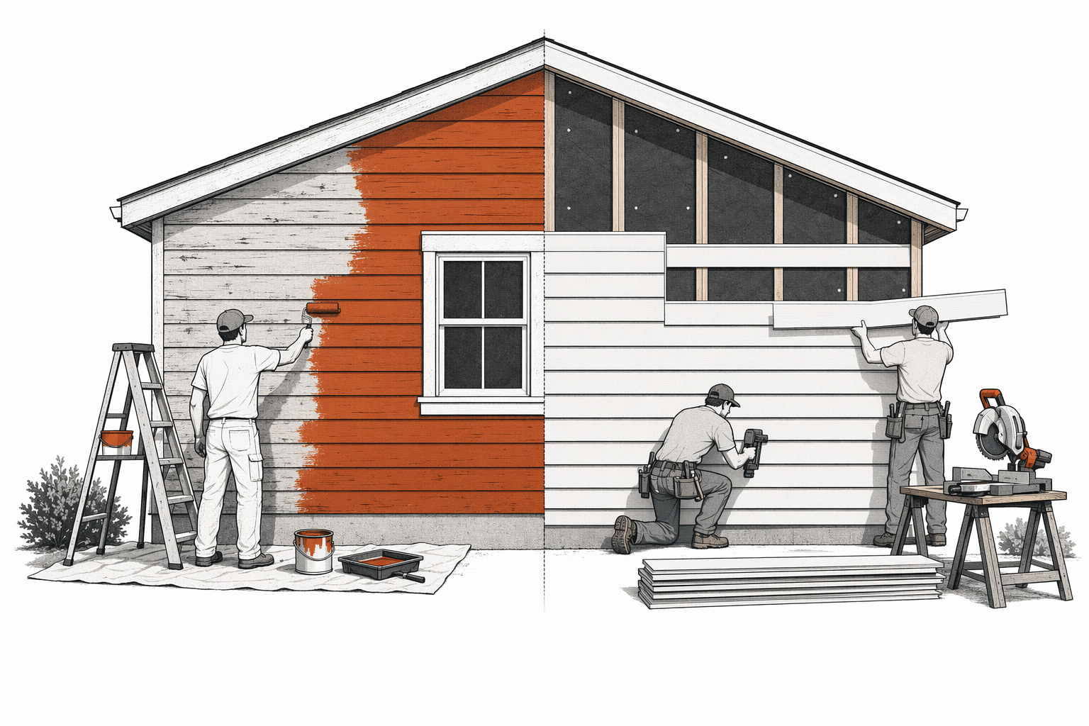 Illustration for Painting vs Replacing Your Siding