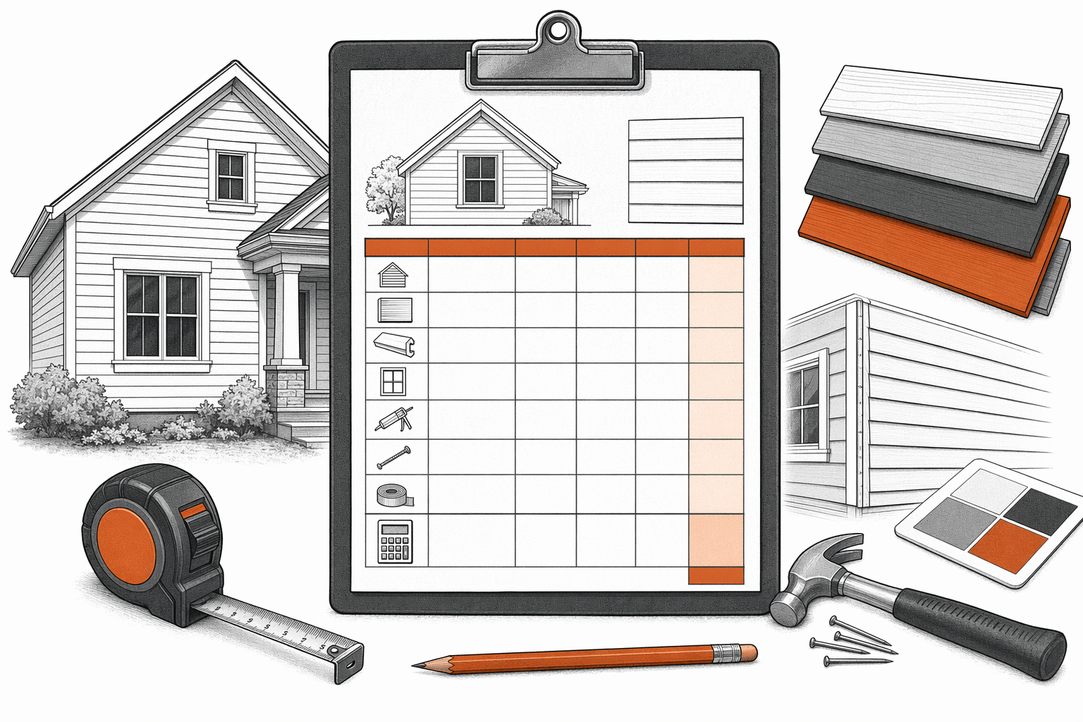 Illustration for Siding Cost Worksheet