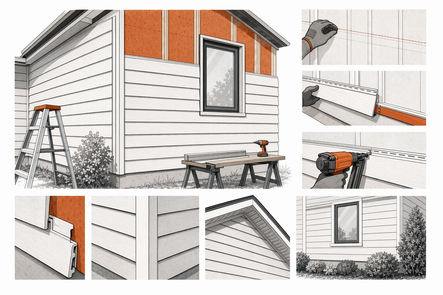 Illustration for How siding gets installed