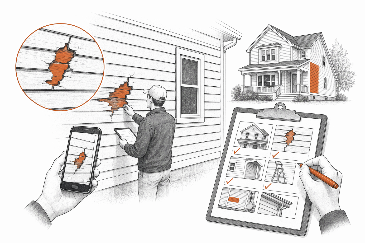 Illustration for Filing a siding insurance claim