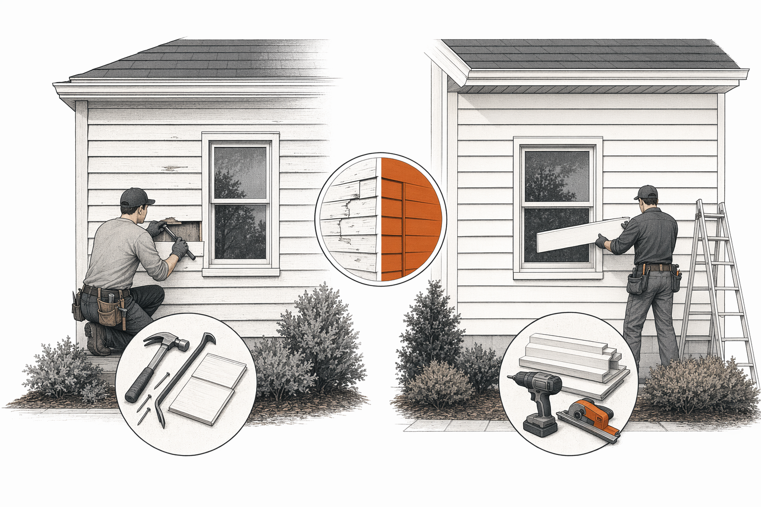 Illustration for Siding Repair vs Full Replacement