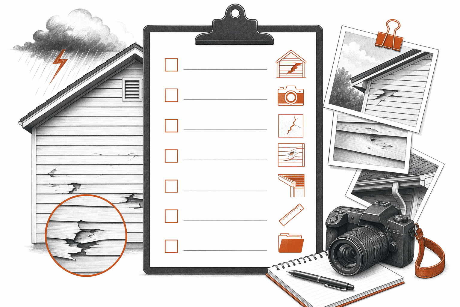 Illustration for Storm-Damage Documentation Checklist