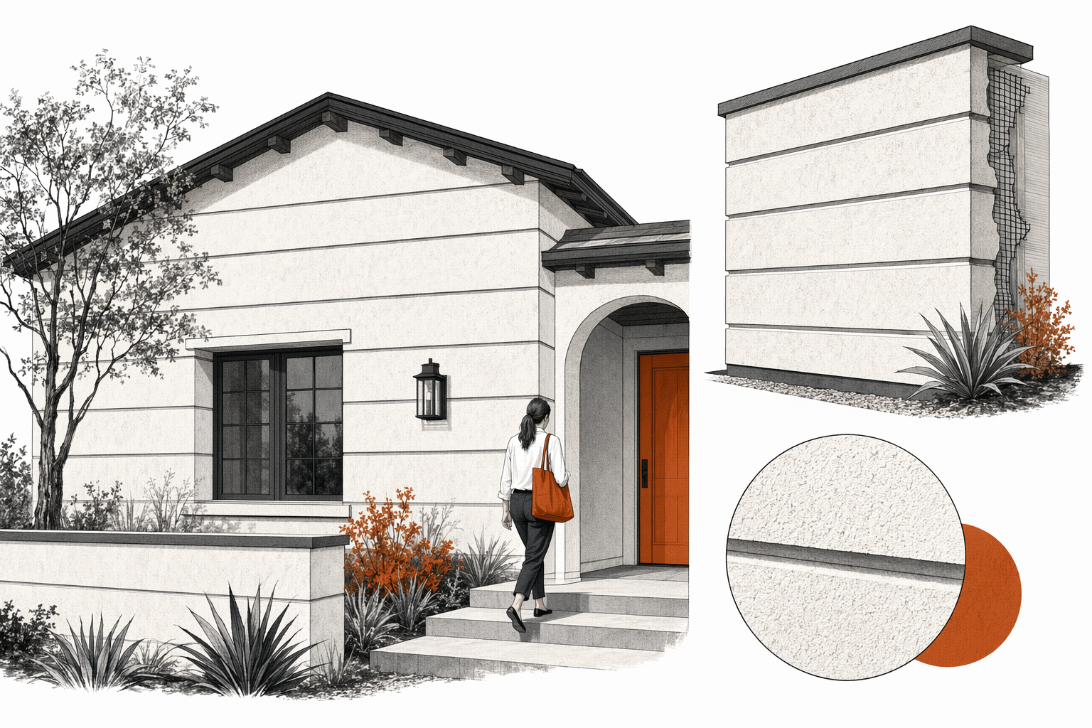 Illustration for Stucco siding