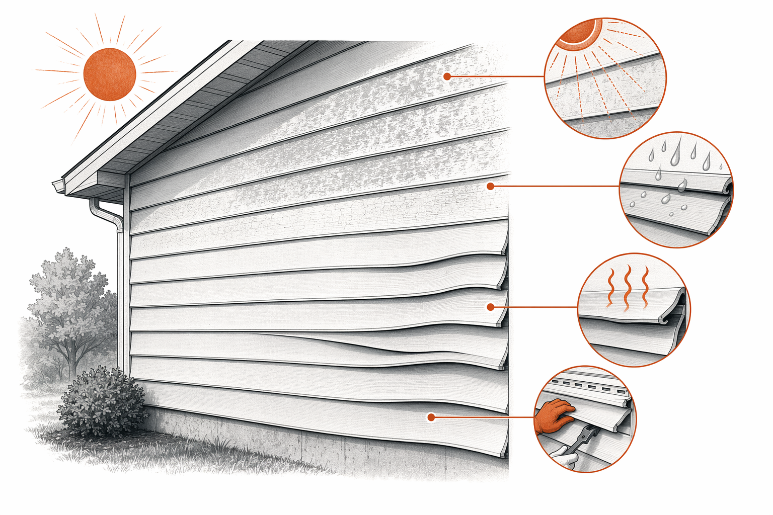 Illustration for Why Vinyl Siding Fades and Warps