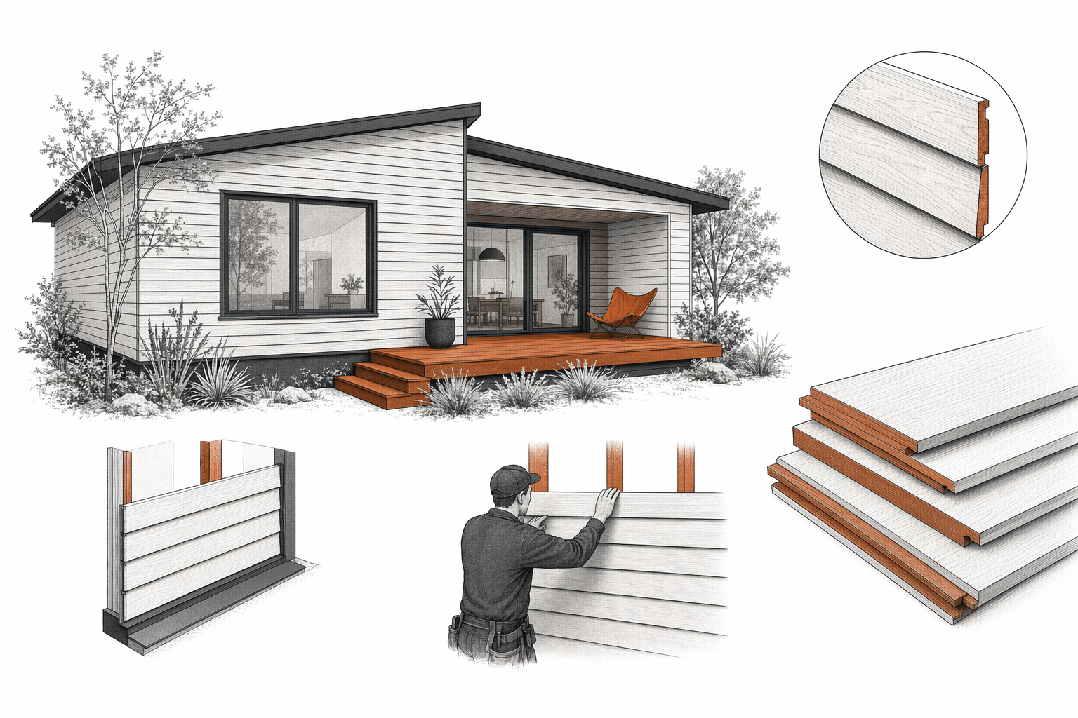 Illustration for Wood & engineered wood siding